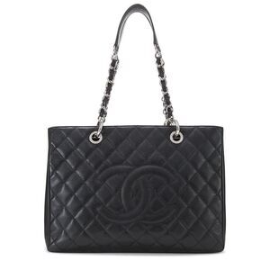 Chanel Black Caviar Leather Grand Shopping Tote (Gst) (Authentic Pre-Loved)